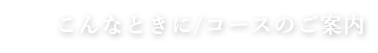 こんなときに／コースのご案内